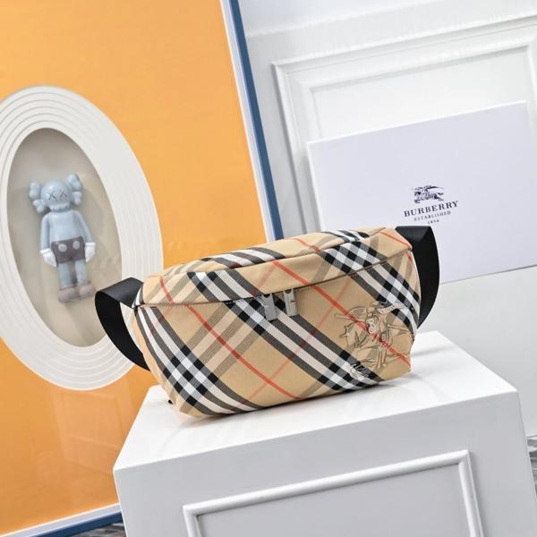 버** 체크 벨트 백