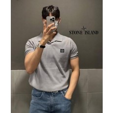 스* 머슬핏 골지 카라 반팔티