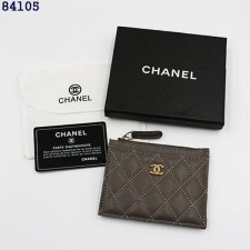 샤* 캐비어스킨 지퍼 클래식 카드지갑 (그레이 금장)