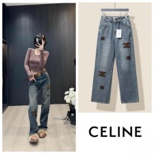 셀** 로고 패치 스트레이트 팬츠 여성용