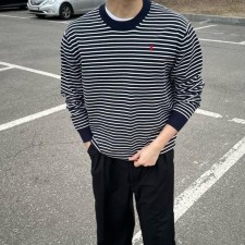 폴* 랄프로렌 단가라 라운드 긴팔니트