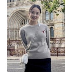 아* 스몰체인 레드하트 울캐시 라운드니트남녀공용