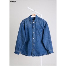아* 하트 로고 오버사이즈 데님 셔츠 자켓