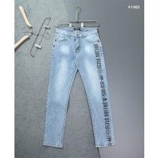 필* 프린트 로고 워싱 데님 진