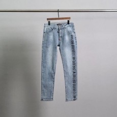 필* 로고 프린팅 연청 청바지