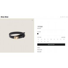 미*** 메탈 금장 로고 버클 가죽 벨트