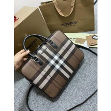 버** 체크베이지 서류 가방