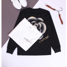 샤* 페인팅 까멜리아 빈티지 코튼 롱 슬리브 티셔츠