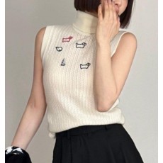 톰* 민소매 폴로 짜임 니트 (9965)