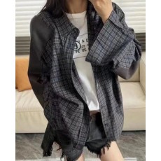 아** 스튜디오 체크 버튼업 셔츠  수입