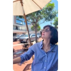 미*** 로고 자수 체크 셔츠