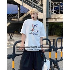 루* 패턴 무늬 로고 디자인 반팔 티셔츠