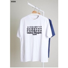 메* 마르지엘라 빈티지 넘버링 자수 로고 코튼 크루넥 티셔츠