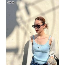 꾸** 여성 리에디션 탱크 탑 민소매