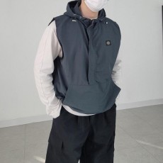 스* 로고패치 후드 아노락 조끼