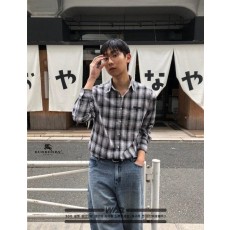 버** 4플로라 면 체크셔츠