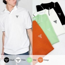 프** 밀라노 엠브로이더리 오픈카라 니트반팔