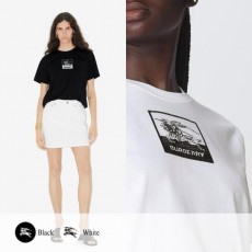 버** 스퀘어 기마상 자수 레귤러핏 티셔츠 (여성)