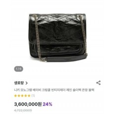 생** 니키 베이비 체인 빈티지 레더 숄더백 6331580EN041000
