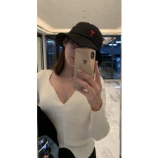 아* 하트자수 버킷햇