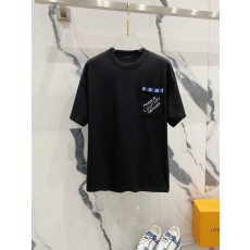 루* 다미에 포켓자수 티셔츠