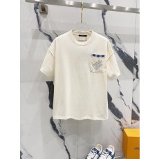 루* 다미에 포켓자수 티셔츠