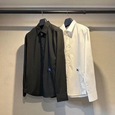 버** 웨이스트 기마 자수 코튼 셔츠