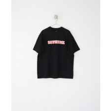 슈** 25 사틴 아플리케 로고 반팔티셔츠  수입