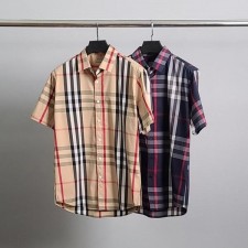버** 라인체크 반팔 셔츠