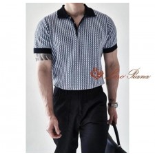 로* 피아나 트위드 린넨 반팔 니트