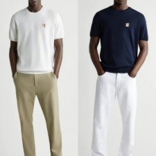 메* 키츠네 폭스헤드 라운드 니트 반팔