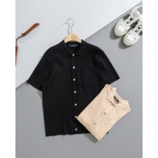 루* 수입 버튼업 반팔 피케 가디건