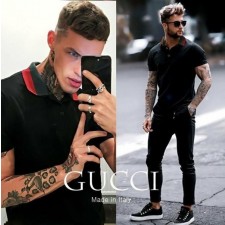 구* 웹컬러 테이핑 카라티셔츠