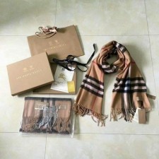 버** 캐시미어 체크 머플러