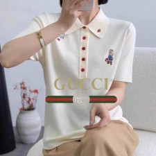 구* 테디 레드버튼 카라 반팔 니트 (25258)