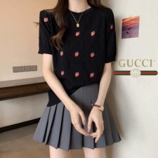 구* 딸기 자수 반팔 니트 (149)