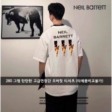닐** 불꽃 백 오버핏 티셔츠