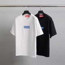 슈** 블루 박스로고 코튼 반팔티