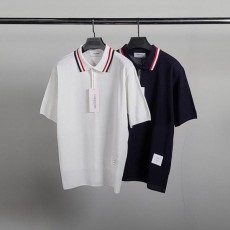 톰* 스트래치 비스코스 반팔 카라 니트