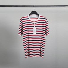 톰* 스트라이프 린넨 라운드 니트