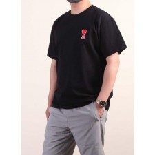 아* 하트A자수로고 패치 코튼 라운드 반팔 1+1