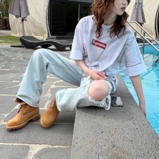 슈** X 메* 마르지엘라 MM6 24 콜라보 WEEK7 박스 로고 반팔 수입풀