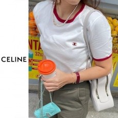 셀** 레드 라인 배색 티셔츠