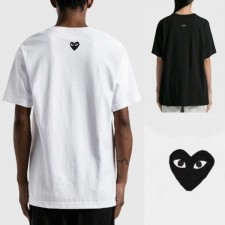 꼼* 백 하트로고 반팔 (블랙와펜) (세미오버핏)