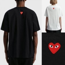 꼼* 백 하트로고 반팔 (레드와펜) (세미오버핏)