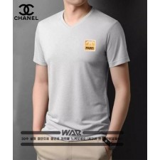 샤* Yellow 패치 v넥 티셔츠