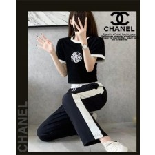 샤* 장미 장식 (니트 라운드 바지 투피스) 세트 (25124)