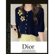 디* 투 플라워 반팔 니트 가디건(R22)