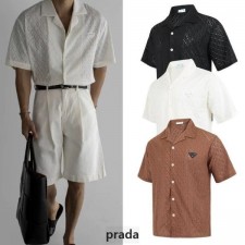 프** 레더삼각 메쉬 셔츠 (수입)*35