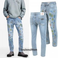 루* 플라워 모노 그래픽 워싱 청바지(수입)